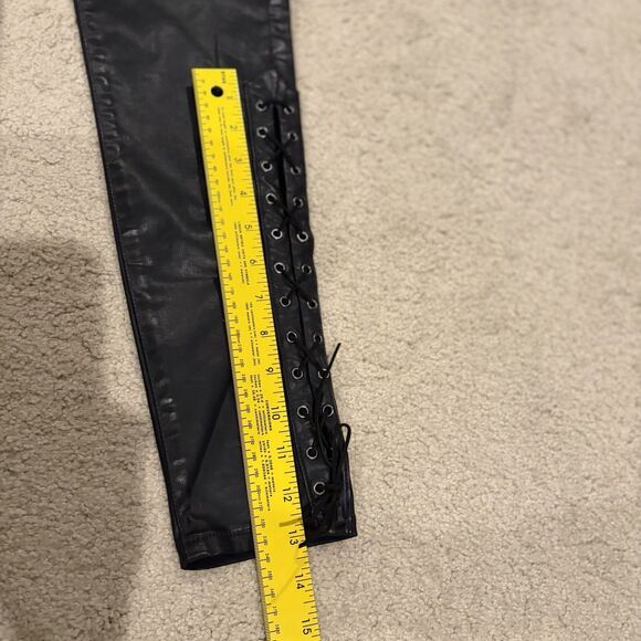 NWT AG Adriano Goldschmied Women's 27 Farrah Skinny Ankle Side Lace Black Pants - Picture 8 of 11